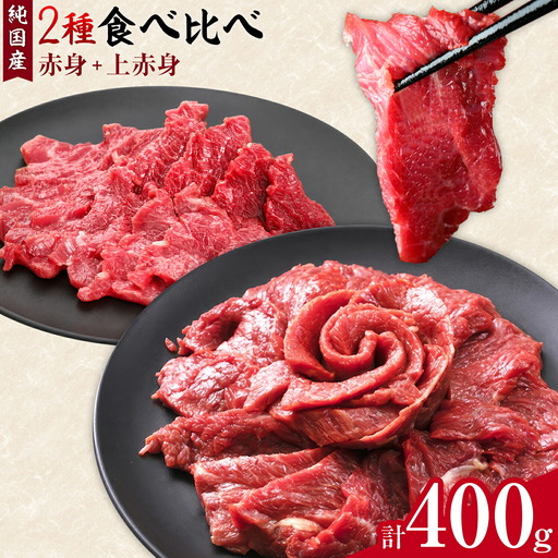 2種馬刺しセット(赤身馬刺し+上赤身)400g