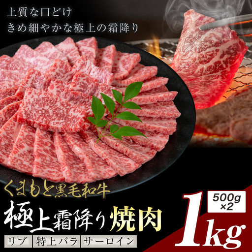 黒毛和牛 極上霜降り リブ・サーロイン・特上バラ 焼肉 1kg