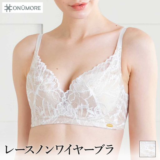 オンユーモア レースノンワイヤーブラ 1枚 Lサイズ・ピュアホワイト / ブラジャー ノンワイヤー 補正 ノンワイヤーブラ 株式会社ウインビー