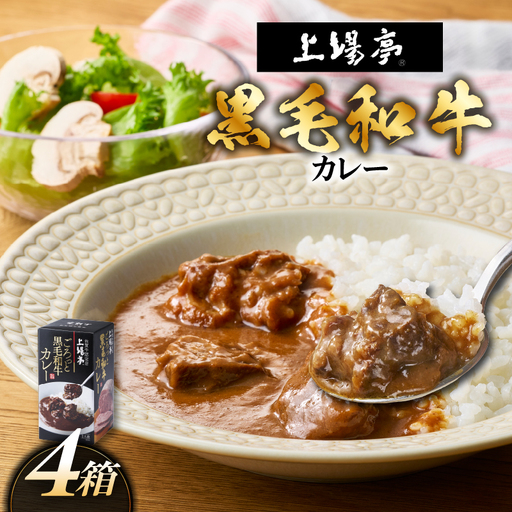 上場亭 ごろっと黒毛和牛カレー 4箱 ／ カレー【A218】
