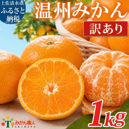 温州みかん 訳あり 1kg 傷み補償 300g 柑橘 果物 フルーツ 不揃い オレンジ 訳アリ 蜜柑 果実 みかん 極早生 早生 晩生 光センサー選果 みかん職人武田屋 高知県 土佐清水市[R01786]