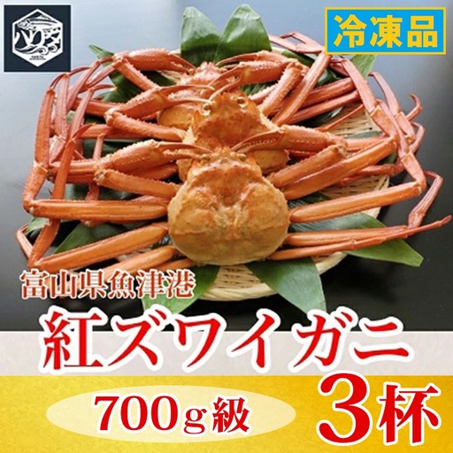 【冷凍】自社漁船直送！魚卸問屋の紅ズワイガニ 700g級×3ハイセット ※2026年9月～発送