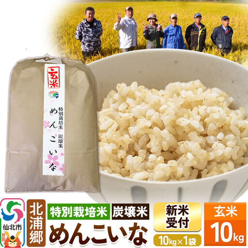 《令和8年産 新米予約》めんこいな 玄米 10kg 特別栽培米 炭壌米