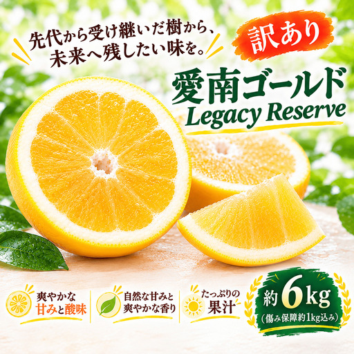 [先行予約] 訳あり 愛南ゴールド 約5kg+傷み保障約1kg 合計約6kg 河内晩柑 柑橘 フルーツ 果物 みかん 家庭用 傷 不揃い 農園直送 愛媛県 愛南町 エニシトラス 発送期間:2027年4月上旬〜5月下旬(なくなり次第終了)