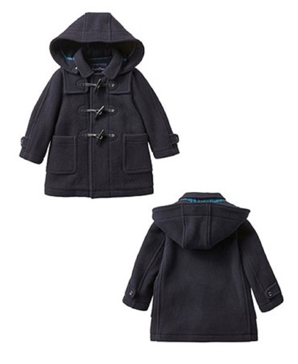 【ファミリア（familiar）】ダッフルコート　90ｃｍ　ネイビー｜子ども服　男の子　女の子　KIDS　メルトン素材　ファミリアチェック　フード　取り外し可能