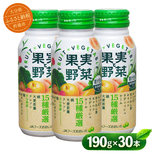 野菜ジュース 青汁 缶 30本 / 果実と野菜 190g×30本 [131-031]
