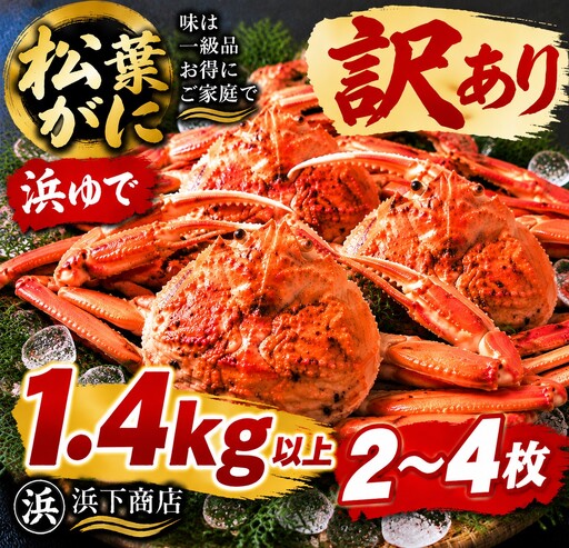 松葉ガニ 訳あり 2枚 3枚 4枚 浜ゆで 家庭用 浜ゆで 蟹 かに 松葉蟹 浜下商店 |55MZ