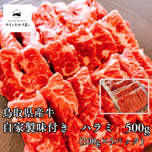 味付き ハラミ 500g 100g 5袋 鳥取県産 牛 | 小分け 国産 和牛 肉 96MZ