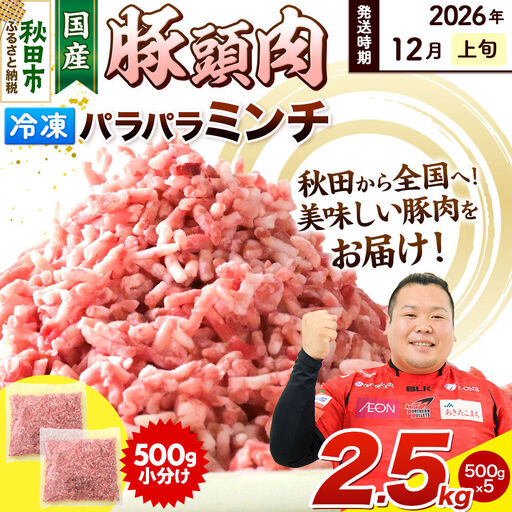 【2026年12月上旬発送】豚頭肉 ミンチ ひき肉 2.5kg（500g×5袋）豚肉 冷凍