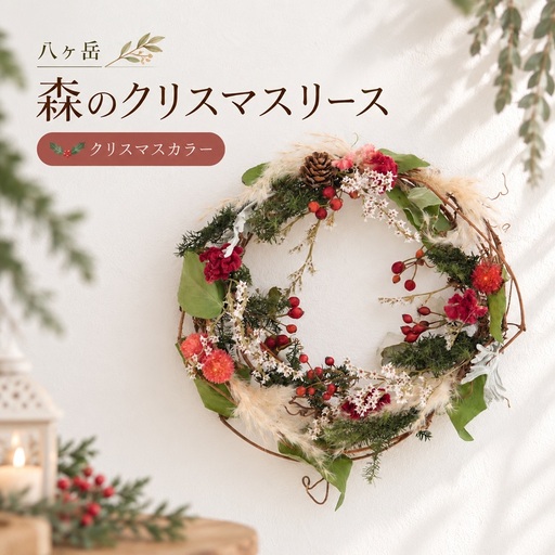 八ヶ岳 森のクリスマスリース(予約制) [クリスマスカラー] | Nature's工房-晶-