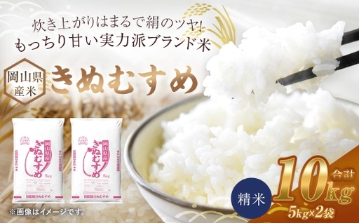 【 令和8年産 】 岡山県産米 きぬむすめ 10kg （ 5kg × 2袋 ） お米 米 こめ コメ 白米 精米 白飯 飯 ご飯 おにぎり 和食 国産 ブランド米 ブランド 【 2026年10月上旬から2027年8月下旬迄発送予定 】