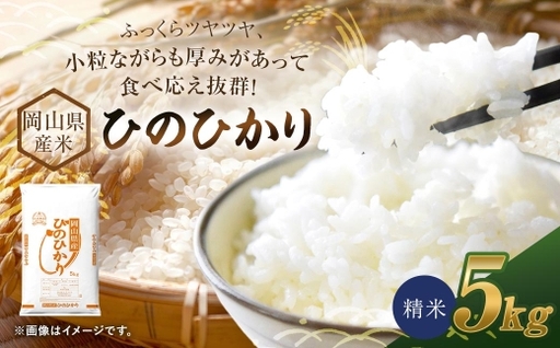 【 令和8年産 】 岡山県産米 ひのひかり 5kg （ 5kg × 1袋 ） お米 米 こめ コメ 白米 精米 白飯 飯 ご飯 おにぎり 和食 国産 【 2026年11月上旬から2027年8月下旬迄発送予定 】