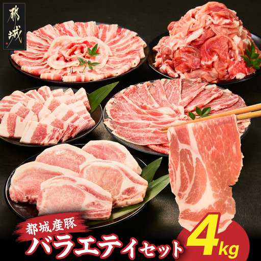 都城産豚バラエティセット4kg〔25-017〕_(都城市)
