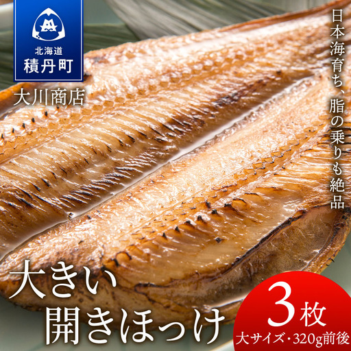 大きい 開きほっけ 3枚 セット [ 大川商店 ] ホッケ ほっけ 魚 北海道 干物 冷凍 北海道産