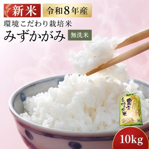 新米 先行予約 令和8年産 みずかがみ 10kg 無洗米 お米 特A受賞歴 環境こだわり栽培米 近江米 米 コメ こめ 白米 精米 ご飯 10キロ 滋賀県 豊郷町