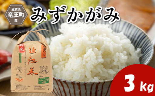 [令和8年産] 新米 みずかがみ 3kg 精米 環境こだわり米 化学肥料不使用 特別栽培米 2026年産 お米 滋賀県 竜王町