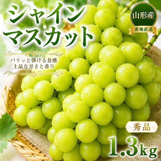 山形産 シャインマスカット 1.3kg (2～3房) 秀品 産地直送 【令和9年産先行予約】FS26-002