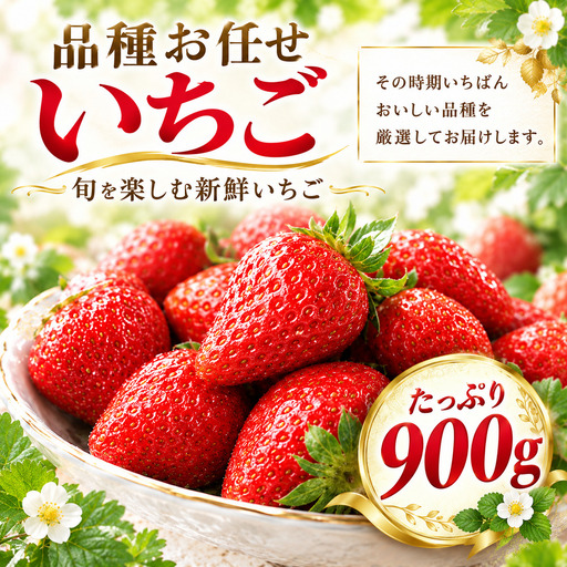 苺 品種お任せ いちご 2パック ( 約900g ) [12月発送]