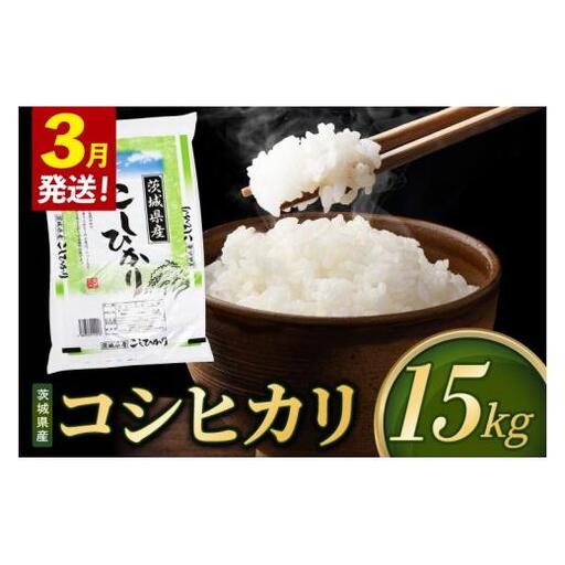 【2027年3月発送】米 コシヒカリ 精米 15kg 令和8年産 茨城県産 お米 こめ コメ ごはん 白米 こしひかり 茨城県産米 単一米 単一原料米 安心 安全 送料無料 国産 人気 数量限定 （85-R8i073_03）