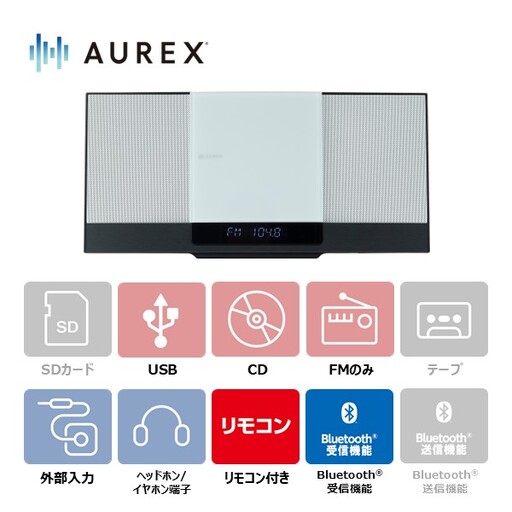 AUREX スリム型サウンドシステム AX-WSS60(W) 【kw0240-0530-2】