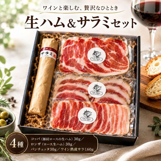 生ハム & サラミ セット シャルキュトリー 自家製 熟成 ロース パンチェッタ