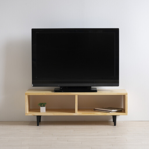 天然木のシンプルな「木製テレビボード90」