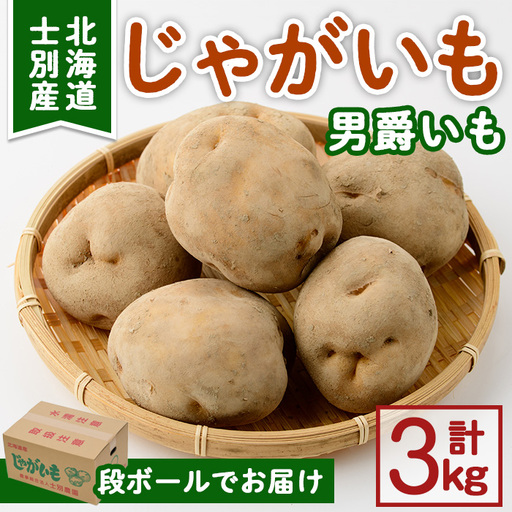 [先行予約受付中][数量・期間限定]北海道士別産 じゃがいも 男爵いも(3kg)[2026年10月中旬以降順次発送] ジャガイモ 芋 いも 秋野菜 季節の野菜 産地直送 北海道産 士別市産 [士別農園][A7155]