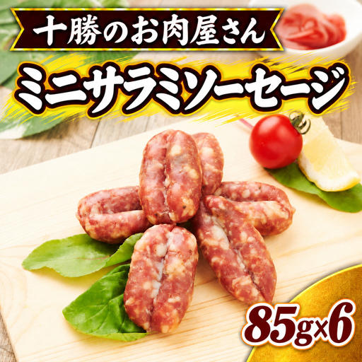 十勝のお肉屋さん ミニサラミソーセージ 85g×6パック ［うらがみミート］ 保存料不使用【 サラミ 肉 豚 国産 惣菜 おつまみ 料理 燻製 加工品 北海道 十勝 幕別 】