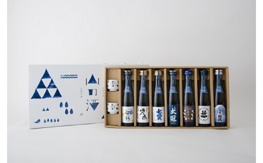 山の酒 純米酒 飲み比べセット（７本＋お猪口２個）　春鶯囀 株式会社萬屋醸造店 谷櫻 谷櫻酒造有限会社 甲斐男山 株式会社八巻酒造店 七賢 山梨銘醸株式会社 太冠 太冠酒造株式会社 笹一 笹一酒造株式会社 甲斐の開運 井出醸造店 日本酒 お酒 地酒 銘酒 清酒 山梨 やまなし 富士川町