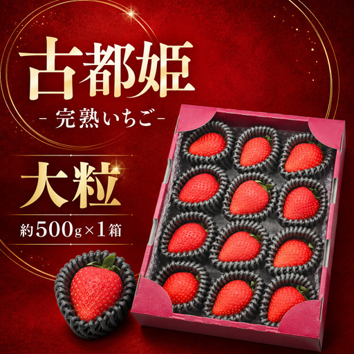いちご 古都姫 大粒 フルーツキャップ 約500g【inn07】