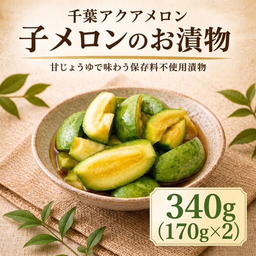 漬物 子メロンのお漬物 170g × 2パック (340g) 「甘じょうゆ味」 アクアメロン 冷蔵 醤油