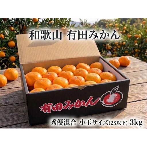 ［小玉サイズ（３Ｓ・２Ｓ）・秀／優混合］まる隆果樹園　和歌山有田産！早生みかん≪3kg≫［予約販売］