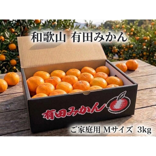 ［ご家庭用・サイズＭ］和歌山有田産！早生みかん≪3kg≫［予約販売］まる隆果樹園