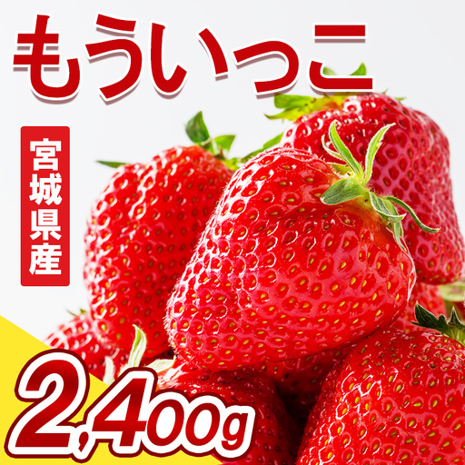 ≪先行予約受付中！≫宮城県登米市産いちご もういっこ 2.4kg（8パック） フルーツ 果物 果実 デザート くだもの いちご イチゴ 苺 ストロベリー 甘い パック 【いちごファームやなぎぶち】tm703
