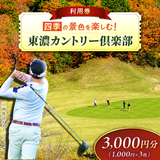 東濃カントリー倶楽部 ゴルフ場 利用券 3,000円分(1,000円券×3枚) [AZDR001] ゴルフ