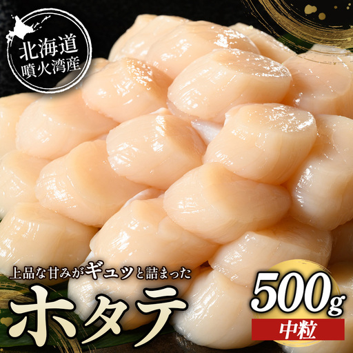 北海道 噴火湾産 ホタテ 中粒 500g