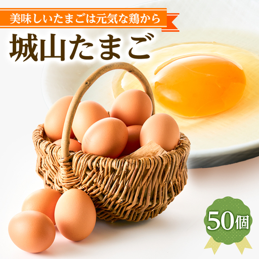 【武藤養鶏場】城山たまご50個(10個×5箱)「美味しいたまごは元気な鶏から」【配送不可地域：離島】【1774757】