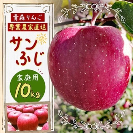青森県産サンふじご家庭用(訳あり)約10kg【配送不可地域：離島】【1786795】