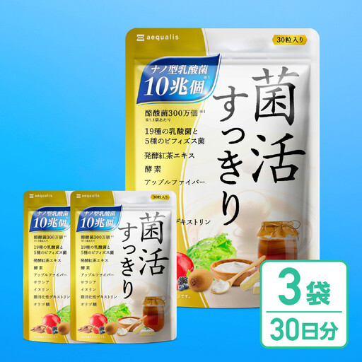 乳酸菌サプリメント 3袋 ナノ型乳酸菌10兆個&ビフィズス菌配合 乳酸菌プレミアム