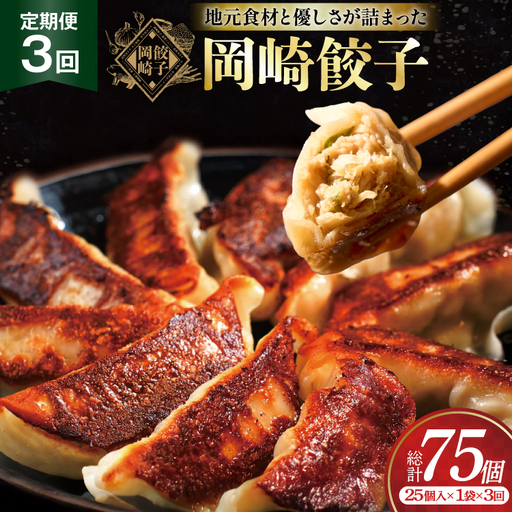 餃子 岡崎餃子 25個 3回 定期便