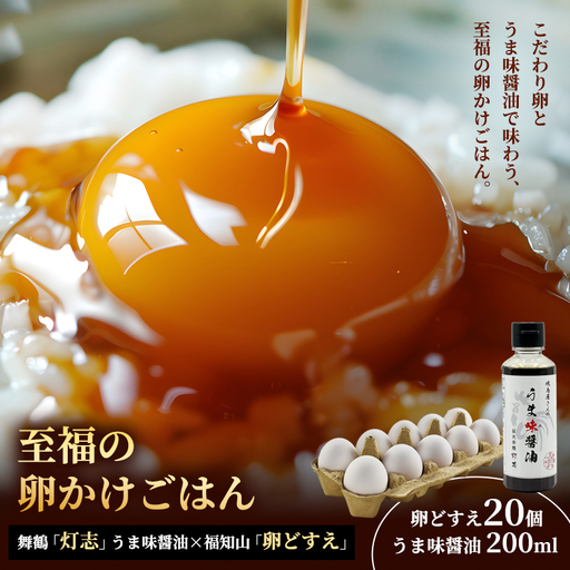 卵どすえ 20個 + うま味醤油 200ml 福知山×舞鶴共通返礼品 TKG