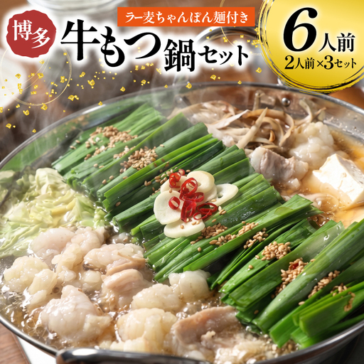 もつ鍋 牛もつ スープ ちゃんぽん麺 セット 6人前
