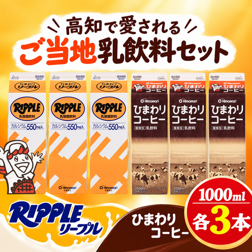 ご当地飲料セット リープル ひまわりコーヒー (1000ml × 各3本) | 乳製品 乳酸菌 ひまわり乳業 コーヒー