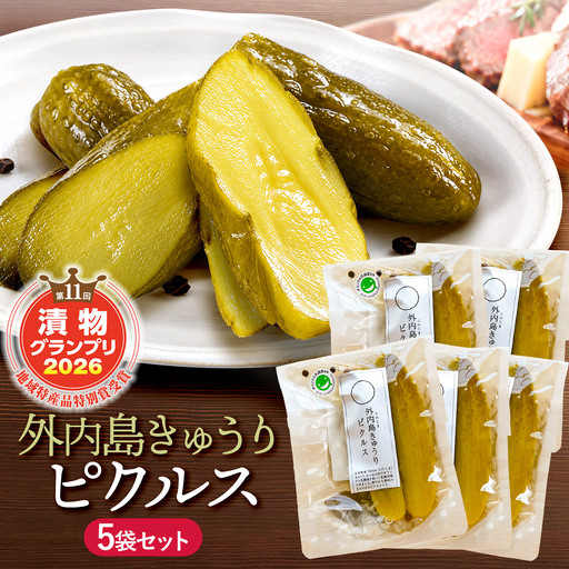 外内島きゅうりピクルス5袋セット【漬物グランプリ2026地域特産品特別賞受賞】100g×5袋 K-834 株式会社 本長