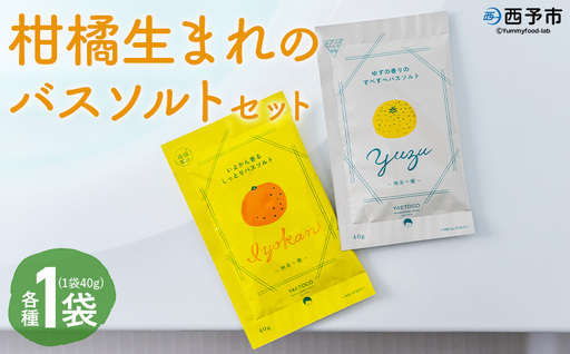 [柑橘生まれのバスソルトセット 2袋]『1か月以内に順次出荷予定』 柑橘 伊予柑 いよかん ユズ 柚子 香り バスタイム お風呂 入浴剤 天然バスソルト リラックス リラクゼーション ご褒美 個包装 使い切り 保湿 お肌 潤い 無茶々園 愛媛県 西予市 [常温]AMC0105