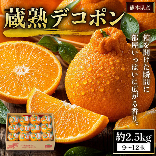熊本県産 蔵熟デコポン 約2.5kg ( 9 〜 12玉 ) 果物 フルーツ 果実 果汁 果肉 国産 柑橘 冷蔵 旬 旬の果物 [ 2027年4月上旬〜5月上旬発送予定 ]