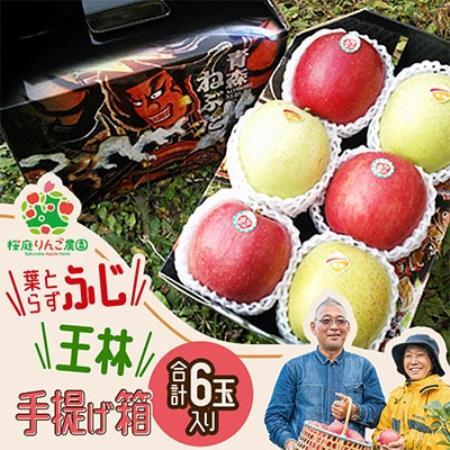 葉とらずふじ/王林手提げ箱　6玉入り【1789770】