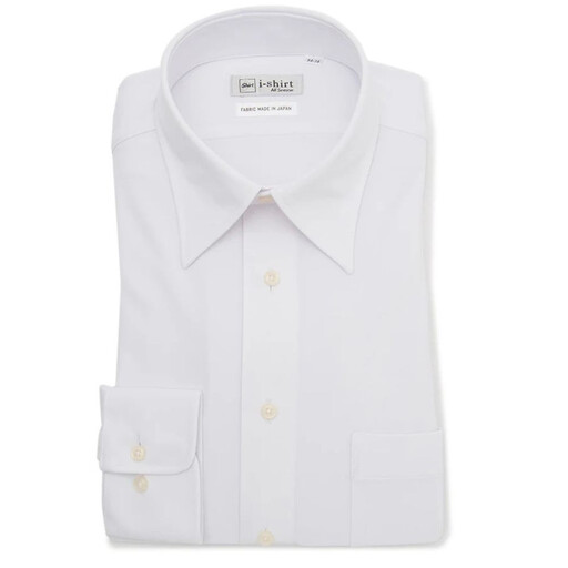 ［はるやま］i-shirt（アイシャツ）メンズ 白無地 レギュラー Lサイズ（首回り41cm／裄丈80cm）