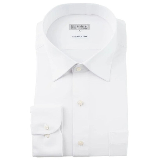 ［大きいサイズ店 フォーエル］i-shirt（アイシャツ）メンズ 長袖 白無地 セミワイド 4Lサイズ（首回り48cm／裄丈90cm）