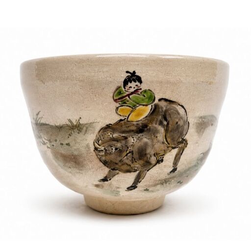 京の伝統工芸・清水焼～ 騎牛帰家を描いた茶碗（絵柄④） 京都 京都府